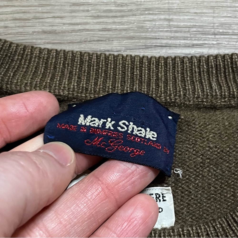 Mark Shale Mens 100% Cashmere Brown Crew Neck Sweater Size Medium - Picture 2 of 7